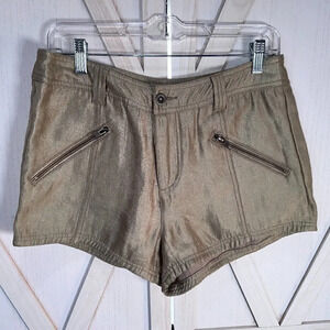 Free People Metallic Gold High Rise Shorts